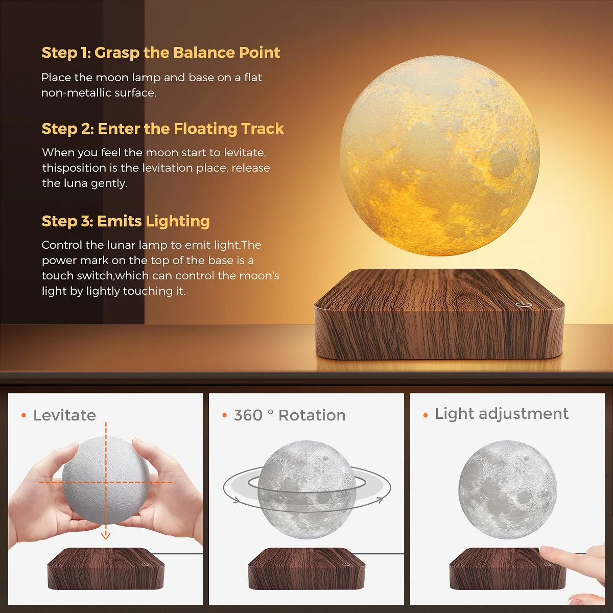 Floating OrbitGlow Moon Lamp - SmooveGroove