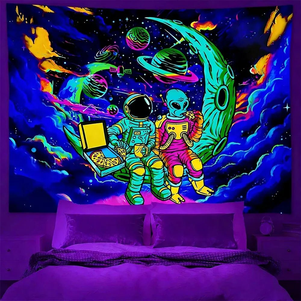 Neon Glow Trippy Tapestry - SmooveGroove