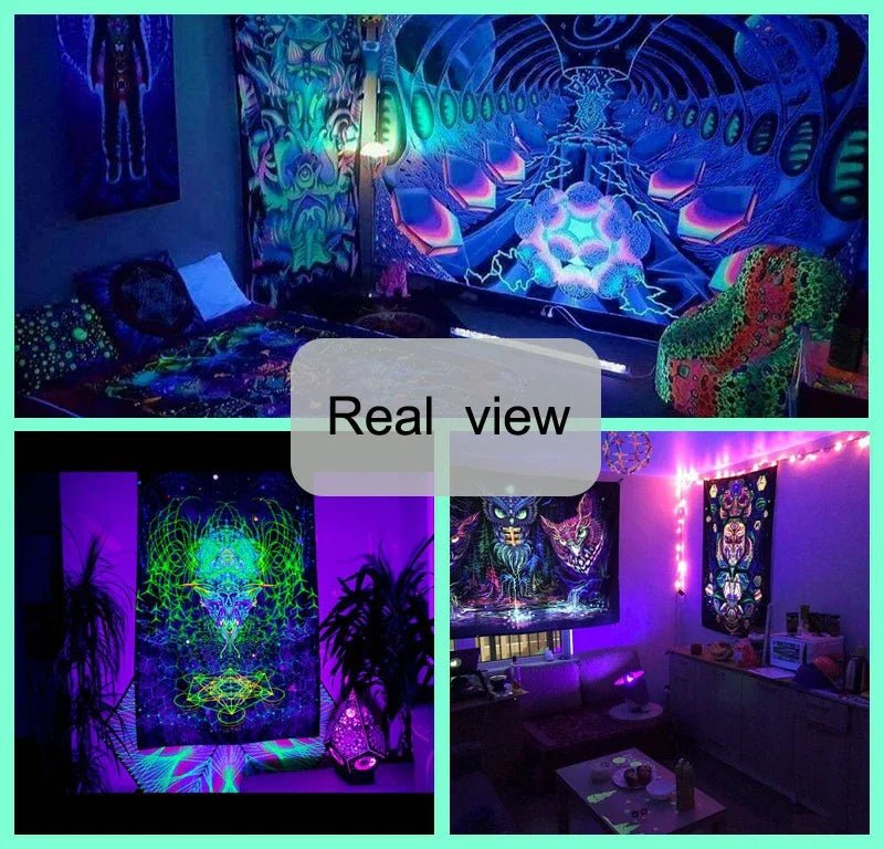 Neon Glow Trippy Tapestry - SmooveGroove