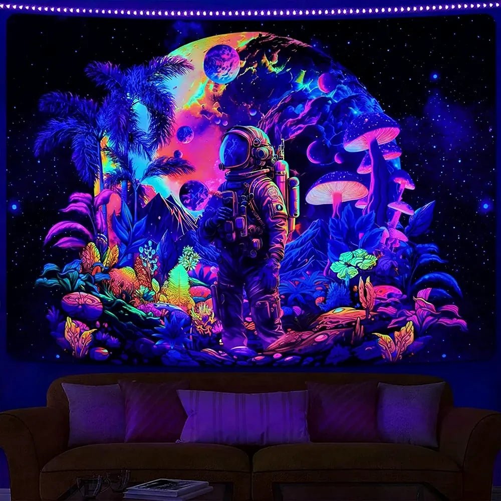 Neon Glow Trippy Tapestry - SmooveGroove
