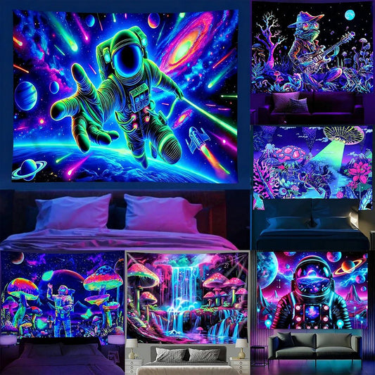 Neon Glow Trippy Tapestry - SmooveGroove