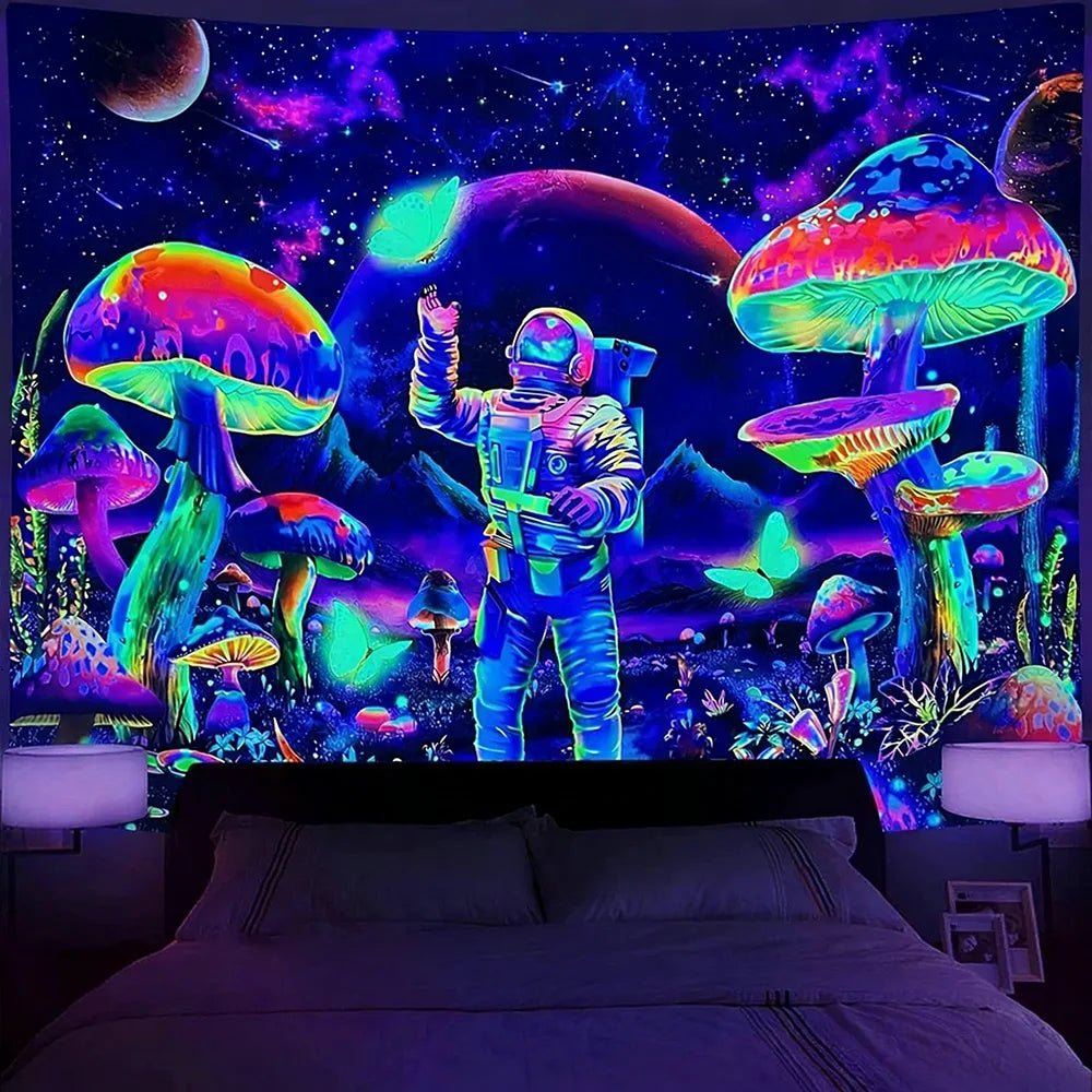 Neon Glow Trippy Tapestry - SmooveGroove