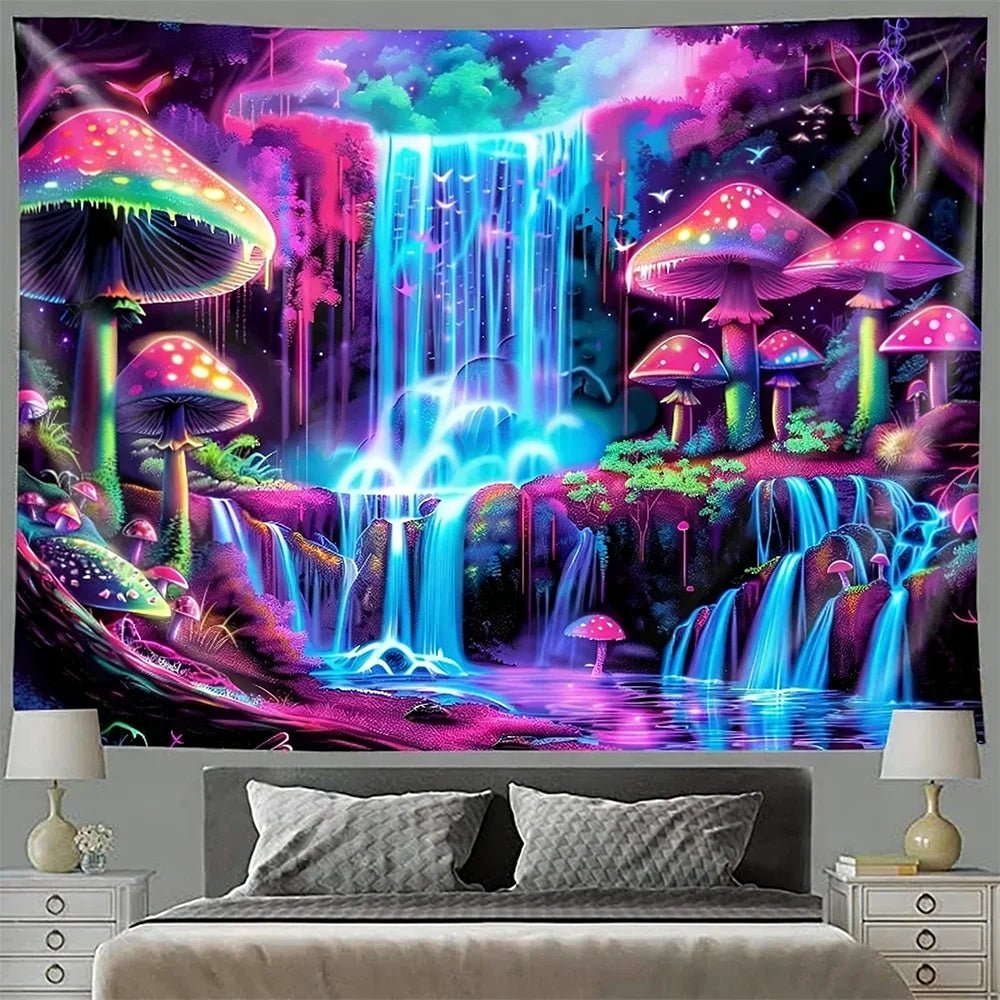 Neon Glow Trippy Tapestry - SmooveGroove