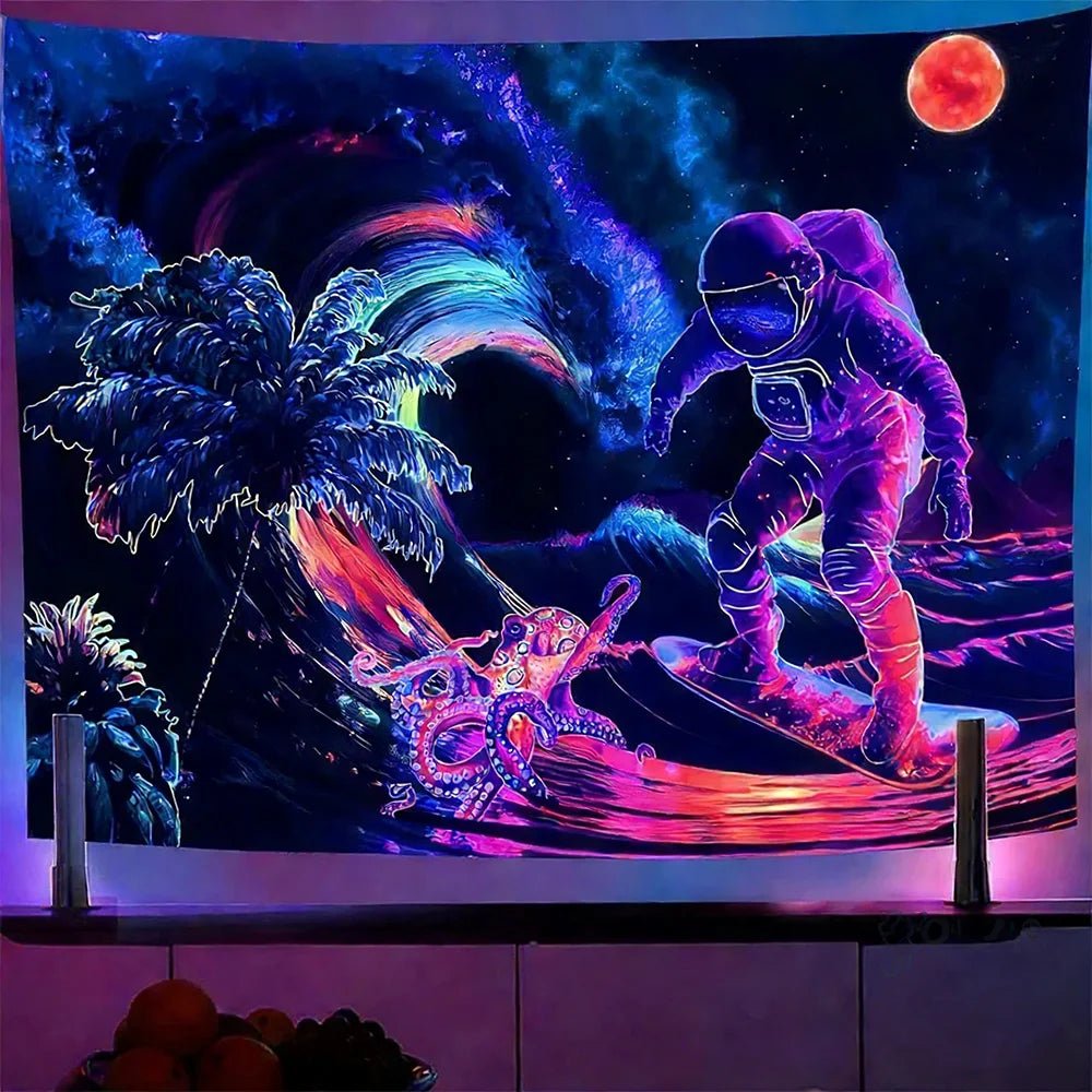 Neon Glow Trippy Tapestry - SmooveGroove