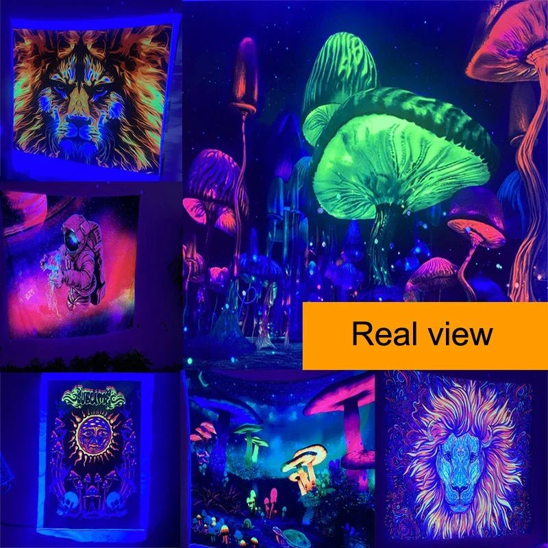 Neon Glow Trippy Tapestry - SmooveGroove