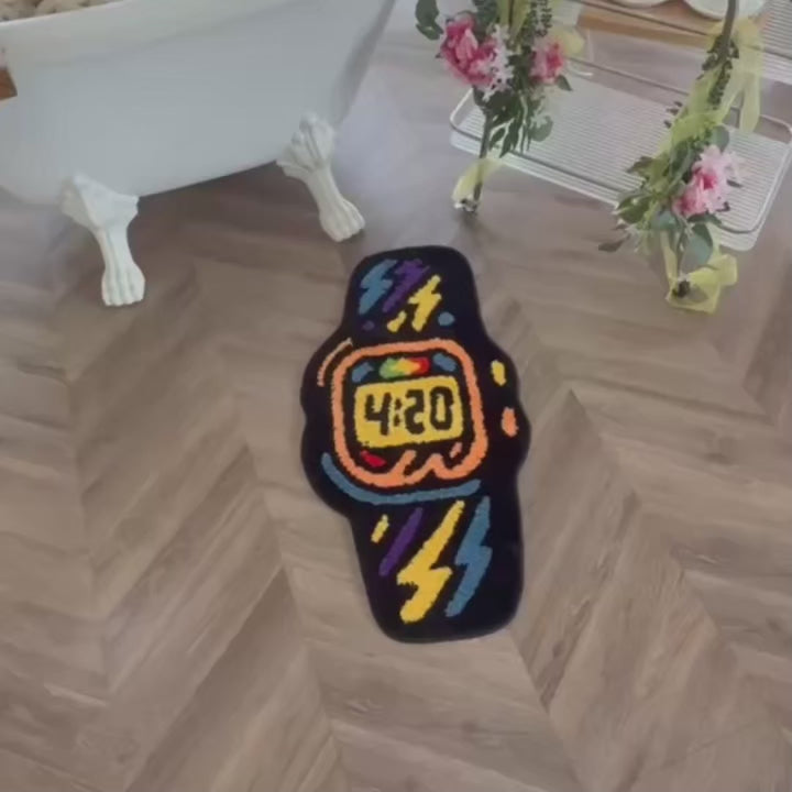 Funky 4:20 Digital Watch Rug