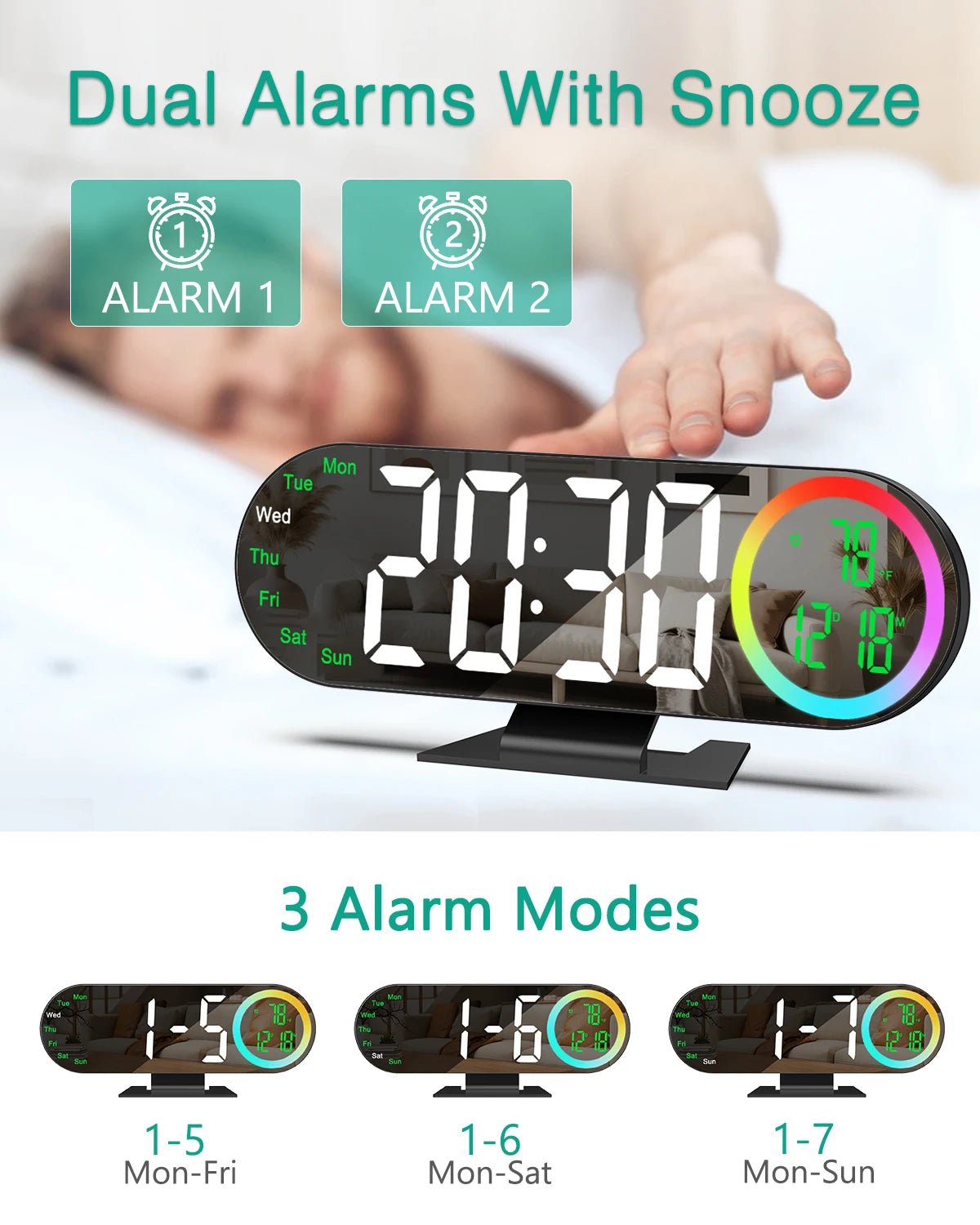 RGB Aura Alarm Clock - SmooveGroove