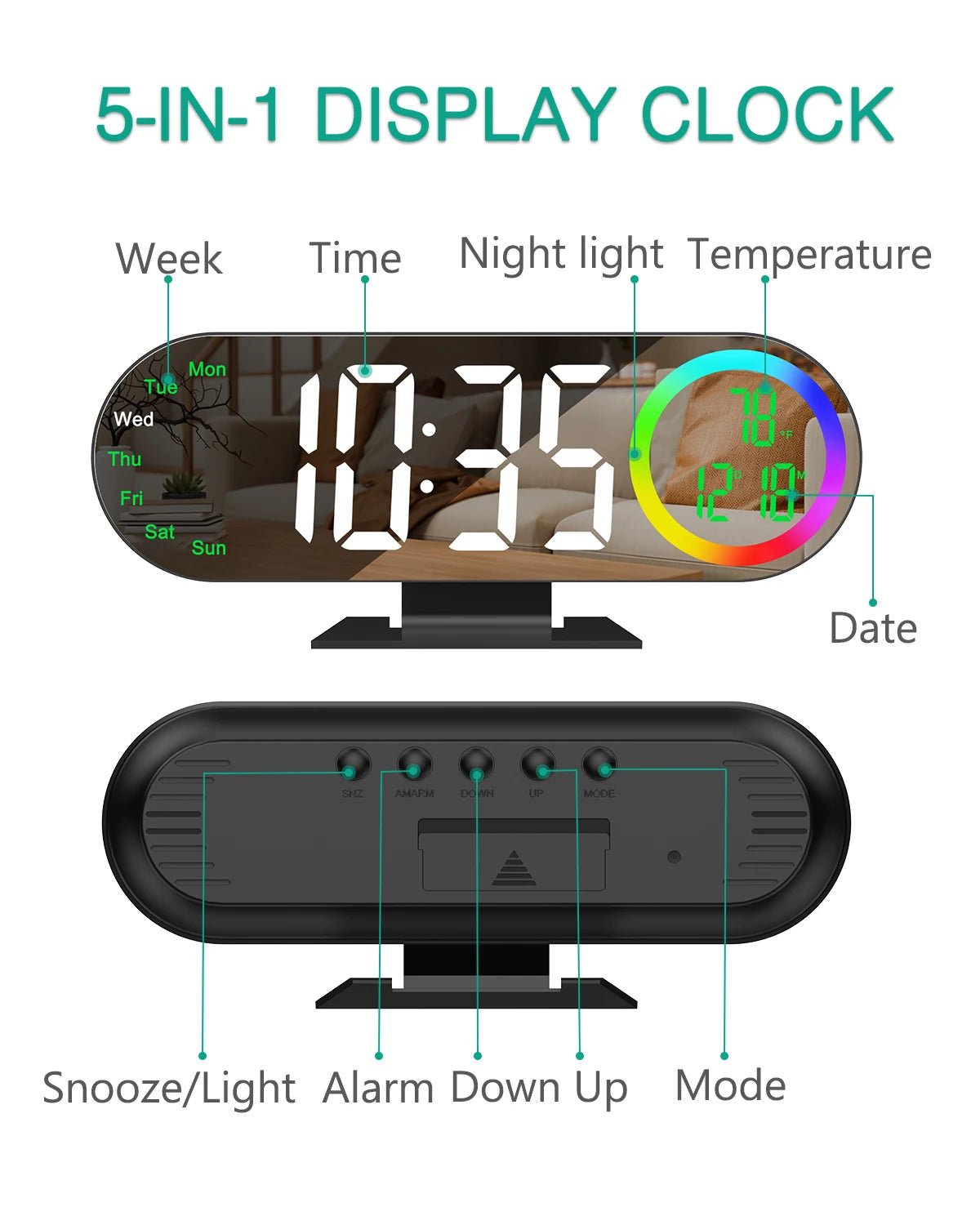 RGB Aura Alarm Clock - SmooveGroove