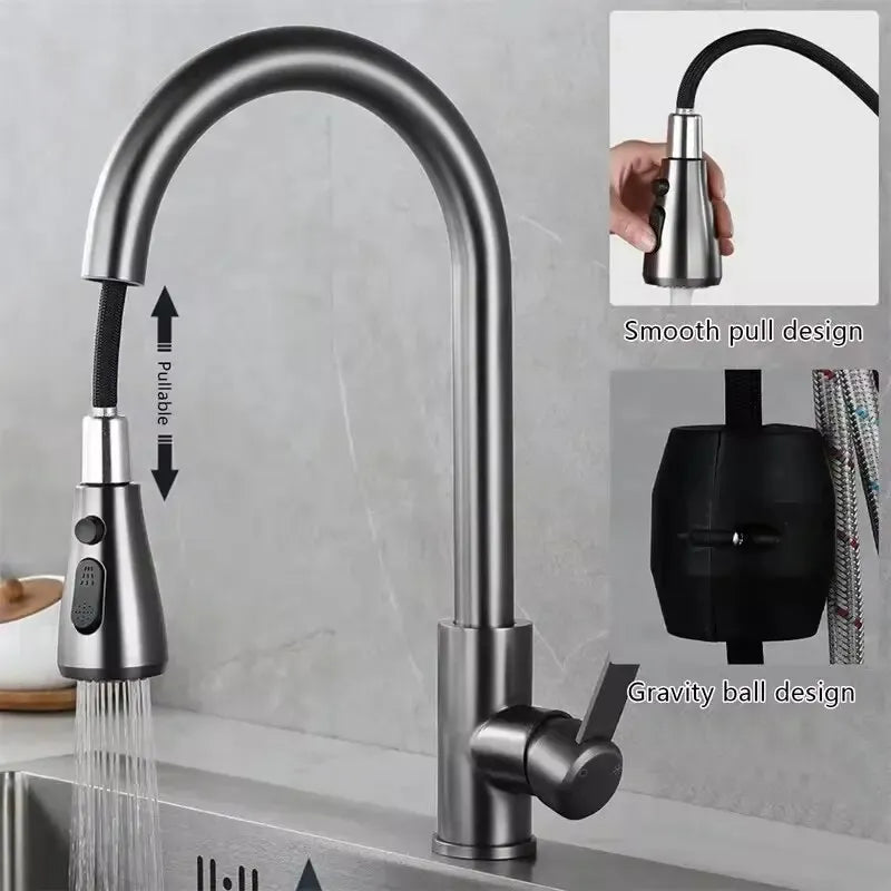 Stainless Steel Pull - Out Faucet - SmooveGroove